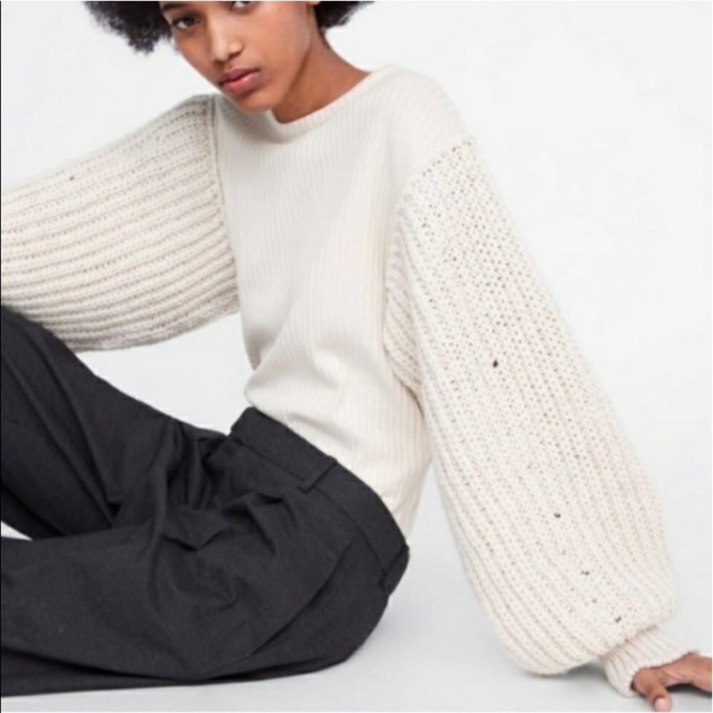 ZARA balloon sleeve knit sweater